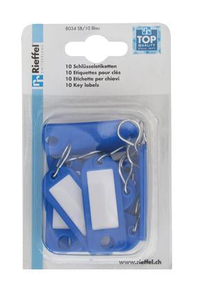 Rieffel Schlüsselanhänger – Kunststoff, Blau, 22 × 55 mm, 10er-Pack