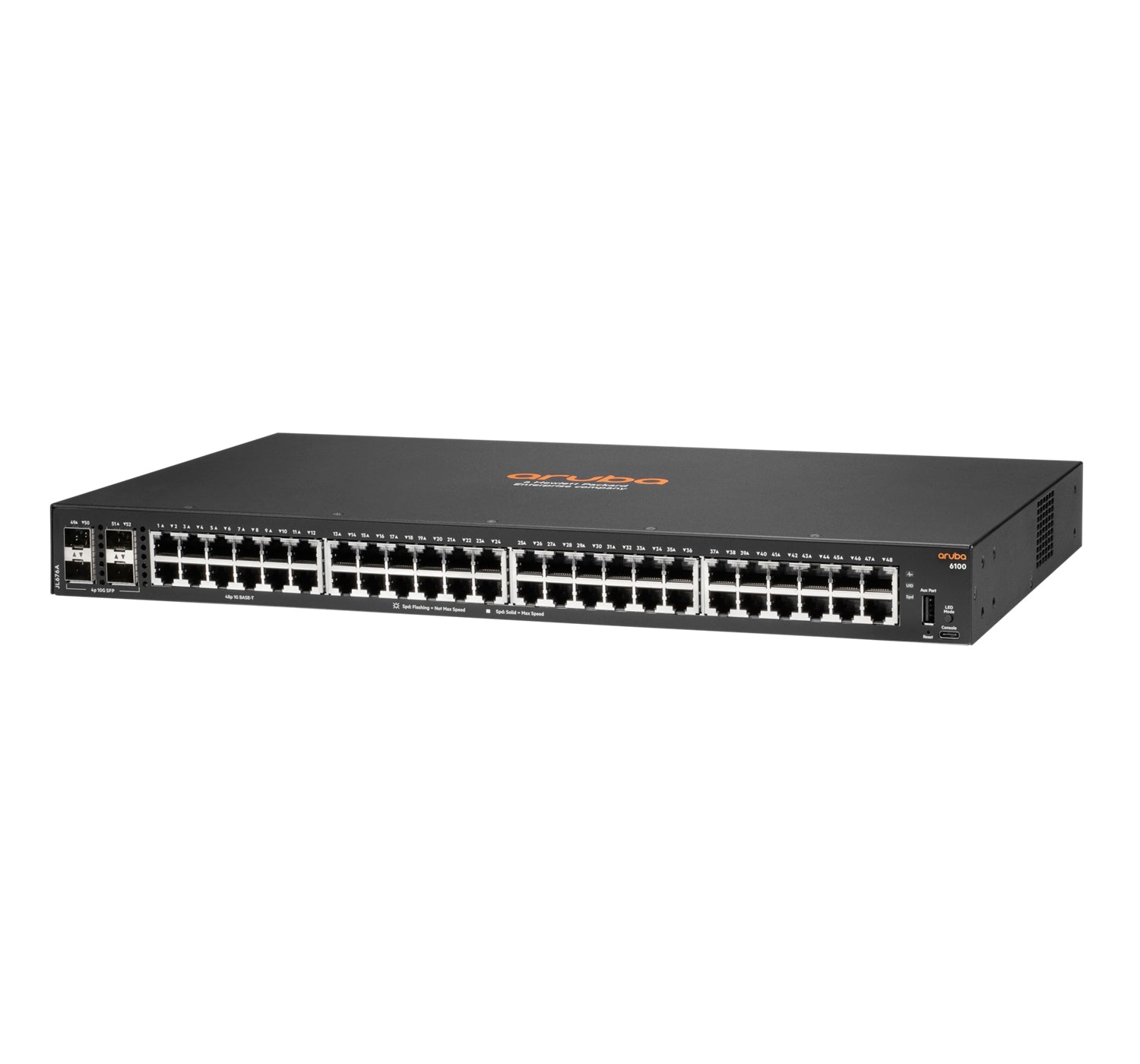 HPE Aruba 6100 – Managed L3 Switch – 48× 1G, 4× SFP+, 19", 1U