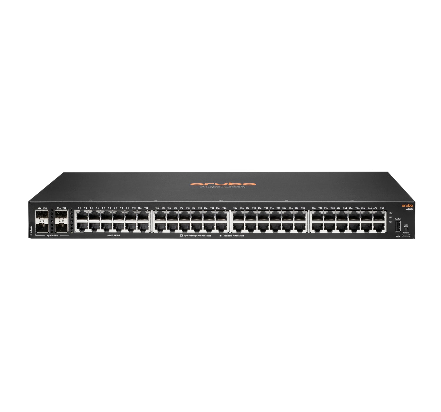 HPE Aruba 6100 – Managed L3 Switch – 48× 1G, 4× SFP+, 19", 1U