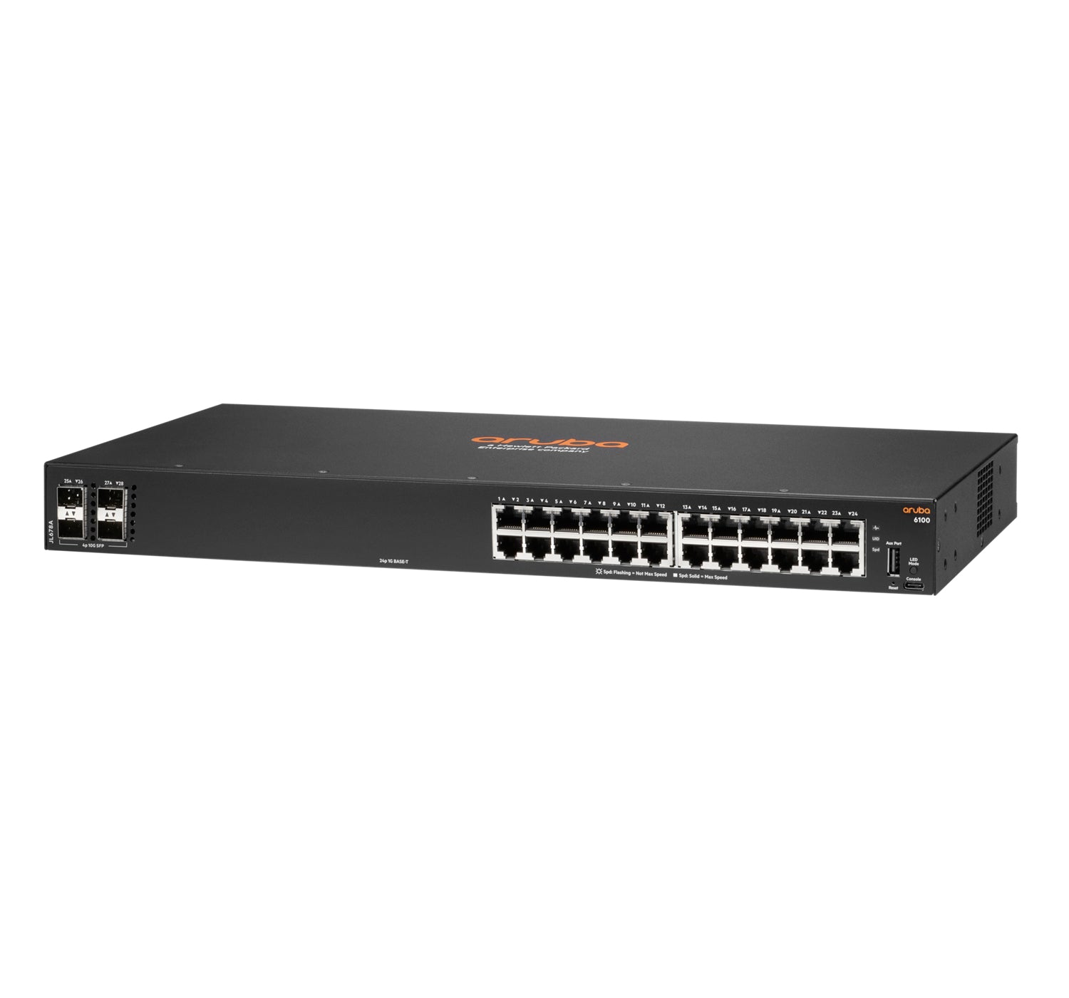 HPE Aruba 6100 24G 4SFP+ – Managed Switch – 24×GbE, 4×SFP+, L3, 1U