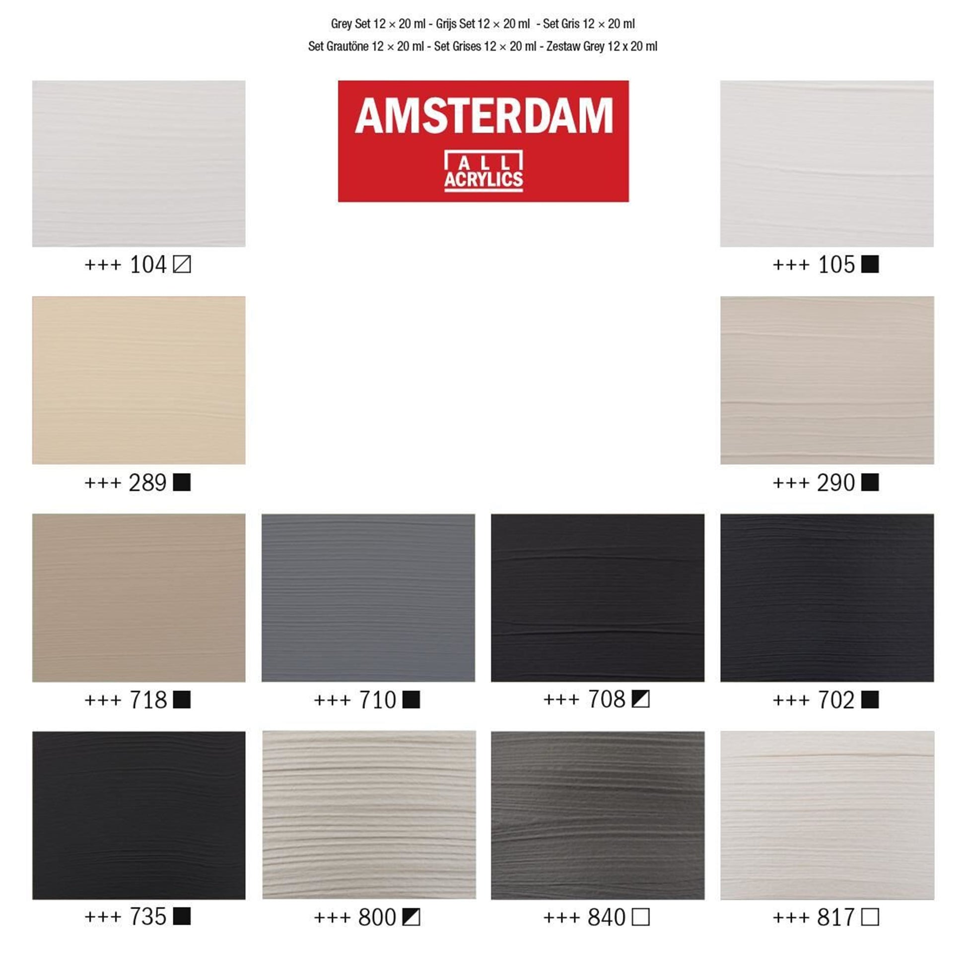 Royal Talens Amsterdam – Acryl Standard – Acrylfarbe – Set – 12 Farben, 12 × 20 ml