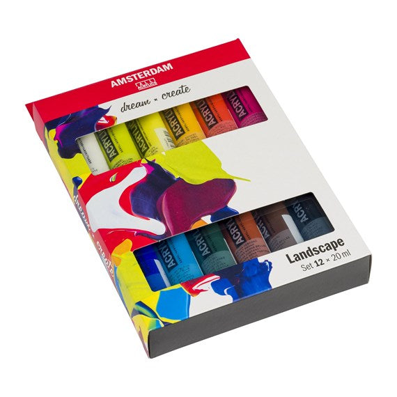 Royal Talens Amsterdam – Acryl Standard – Acrylfarbe – Set – 12 Farben, 12 × 20 ml