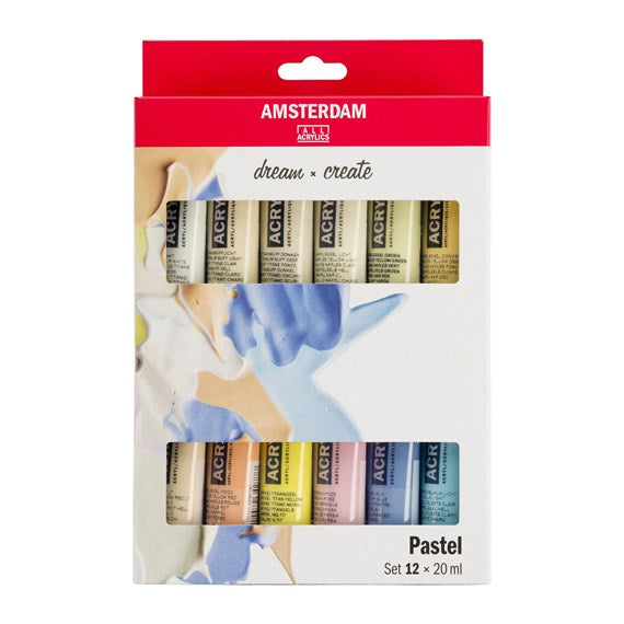 Royal Talens Amsterdam – Acryl Standard – Acrylfarbe – Set – 12 Farben, sortiert, 12 × 20 ml