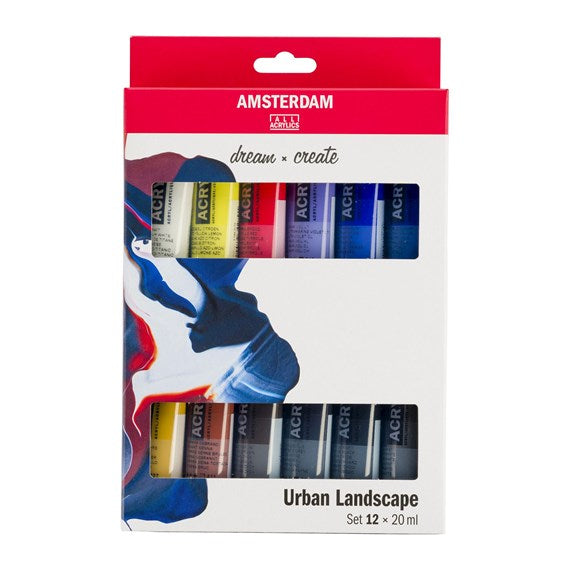Royal Talens Amsterdam – Acryl Standard – Acrylset – 12 Farben, sortiert, 12 × 20 ml