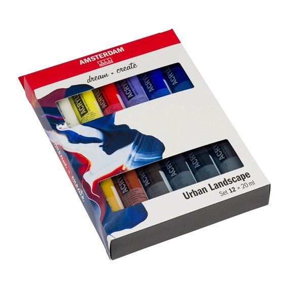Royal Talens Amsterdam – Acryl Standard – Acrylset – 12 Farben, sortiert, 12 × 20 ml