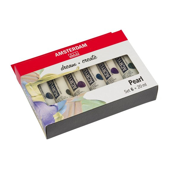 Royal Talens Acrylic Standard – Acrylfarbe – sortiert, perleffekt, 6 Farben, 6 × 20 ml