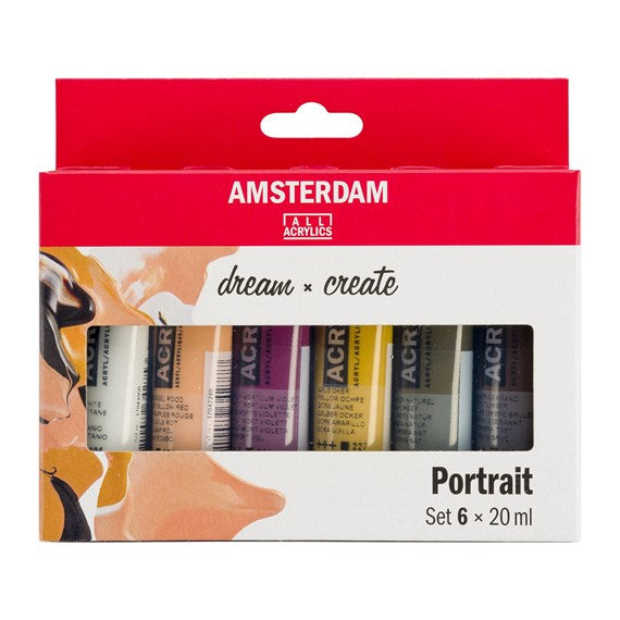 Royal Talens Amsterdam – Acryl Standard – Acrylfarbe – Set – 6 Farben, 6 × 20 ml
