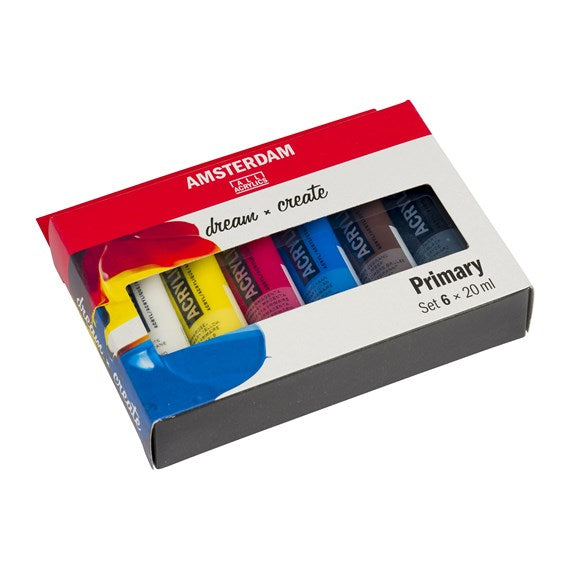 Royal Talens Amsterdam – Acryl Standard – Acrylfarbe – Set – 6 Farben, 6 × 20 ml