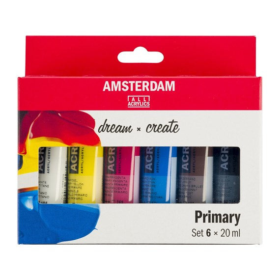 Royal Talens Amsterdam – Acryl Standard – Acrylfarbe – Set – 6 Farben, 6 × 20 ml