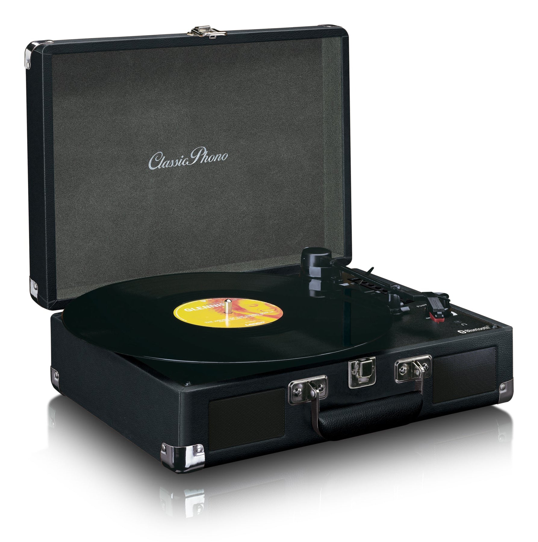 Lenco TT-115BK – Plattenspieler (Riemenantrieb, manuell), Bluetooth 5.0, Phono-Vorverstärker, 33⅓/45/78 U/min – Schwarz