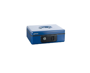 Rieffel DeLuxe 3 A13184 – Geldkassette mit herausnehmbarem Münzeinsatz, 230 × 185 × 86 mm, Blau