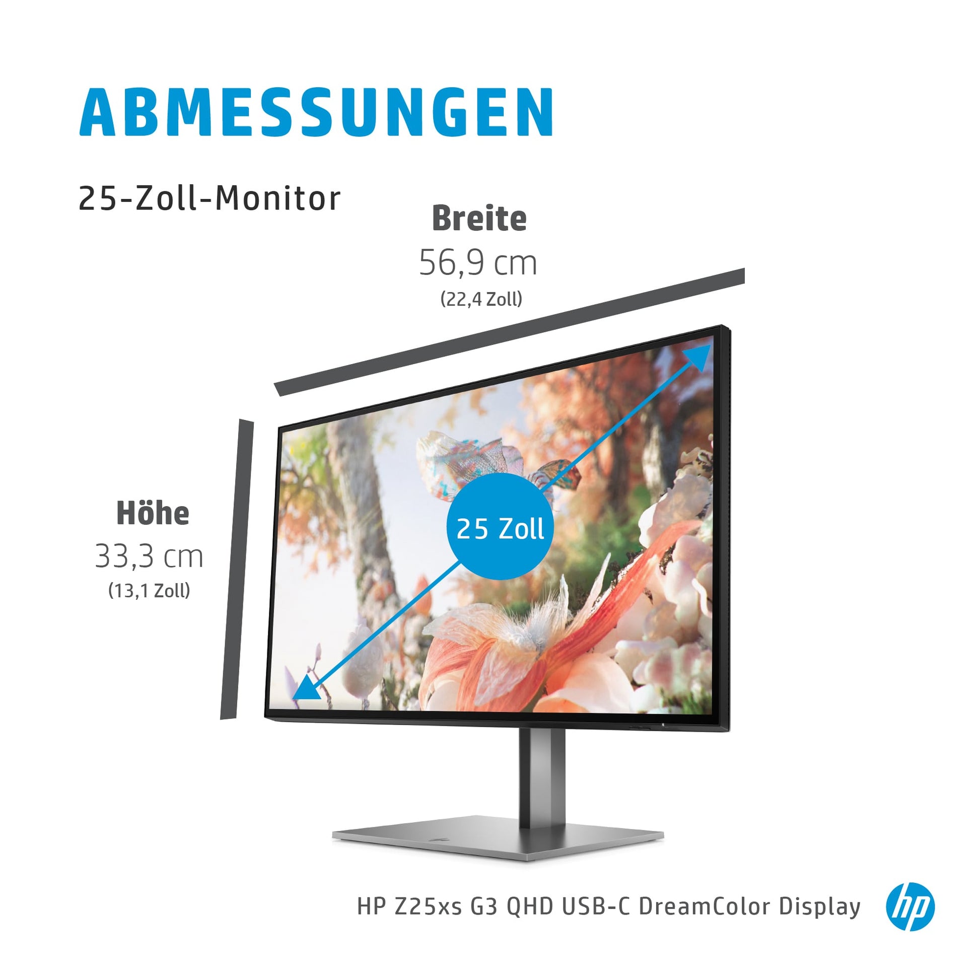 HP Z25xs G3 – Monitor, 25", 2560 × 1440 (WQHD), Schwarz