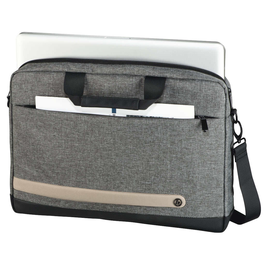Hama Terra Notebook-Tasche – 8 l, wasserabweisend, Aufsteckfunktion, recyceltes PET (rPET), grau