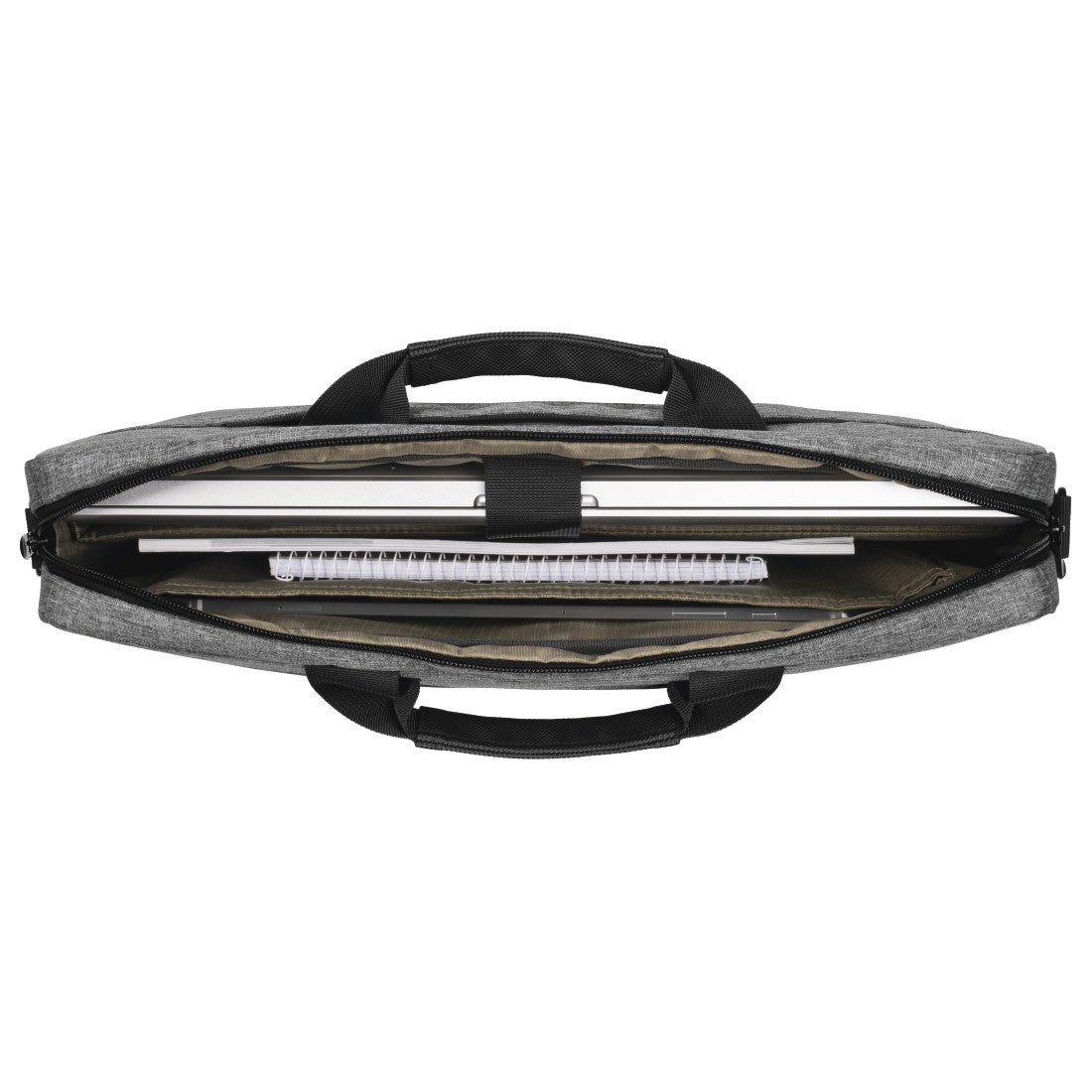 Hama Terra Notebook-Tasche – 8 l, wasserabweisend, Aufsteckfunktion, recyceltes PET (rPET), grau