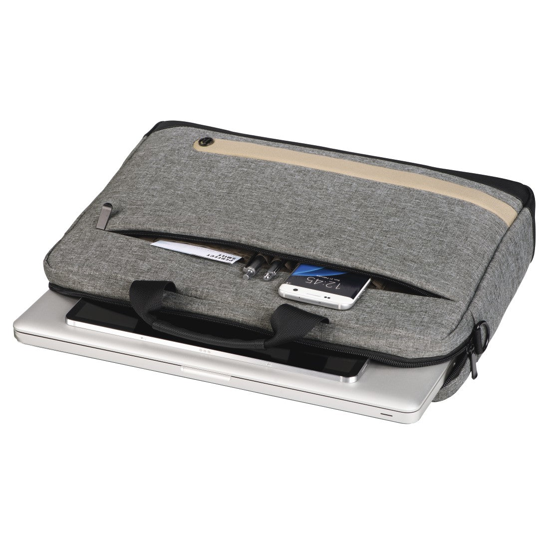 Hama Terra Notebook-Tasche – 10 l, wasserabweisend, Aufsteckfunktion, Polyester, grau