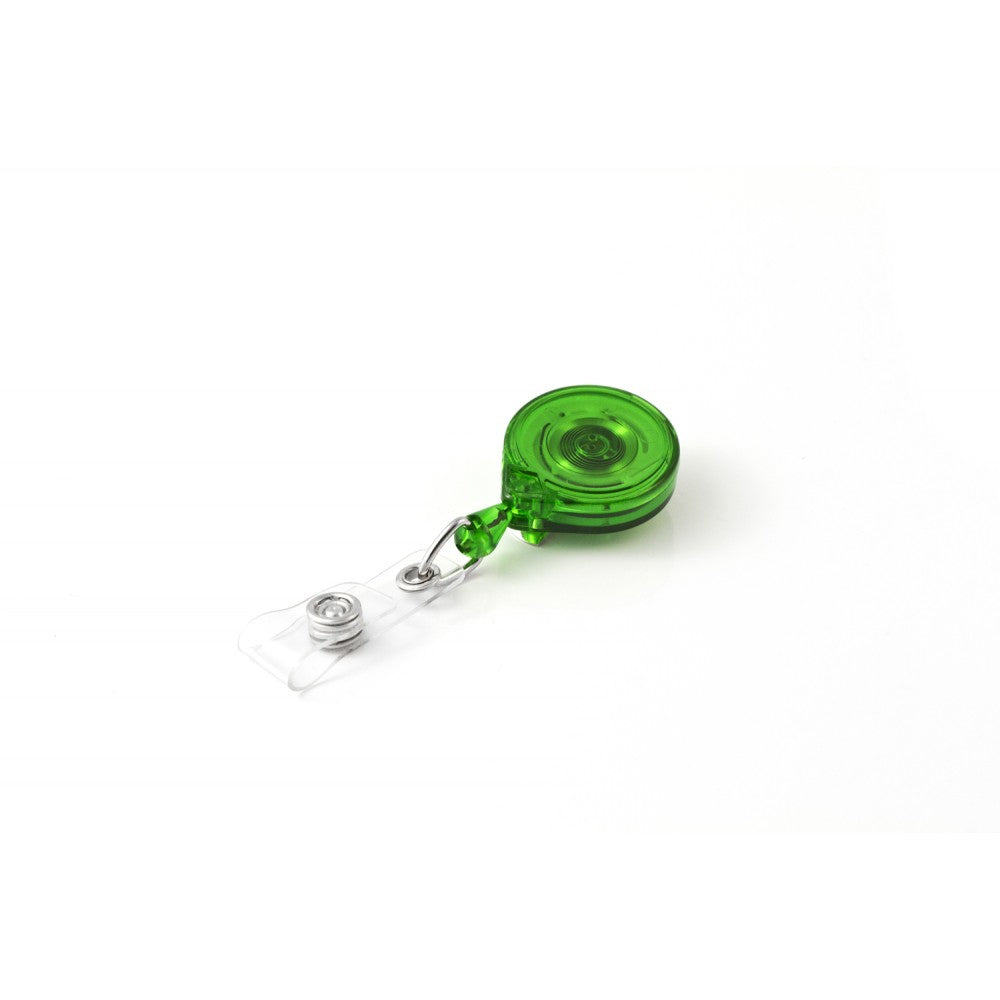 Rieffel Ausweishalter-Jojo A15274 – Rücklaufseil, Gürtelclip, Bandlänge 90 cm, Kunststoff/Nylon, Grün