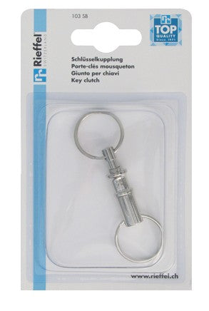 Rieffel Schlüsselring A10063 – Schlüssel-Kupplung, Nickel-Stahl, Silber