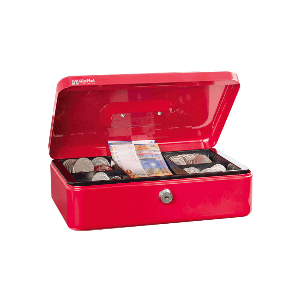 Rieffel Valorit A19089 – Geldkassette mit Münzeinsatz, 158 × 205 × 78 mm, Rot