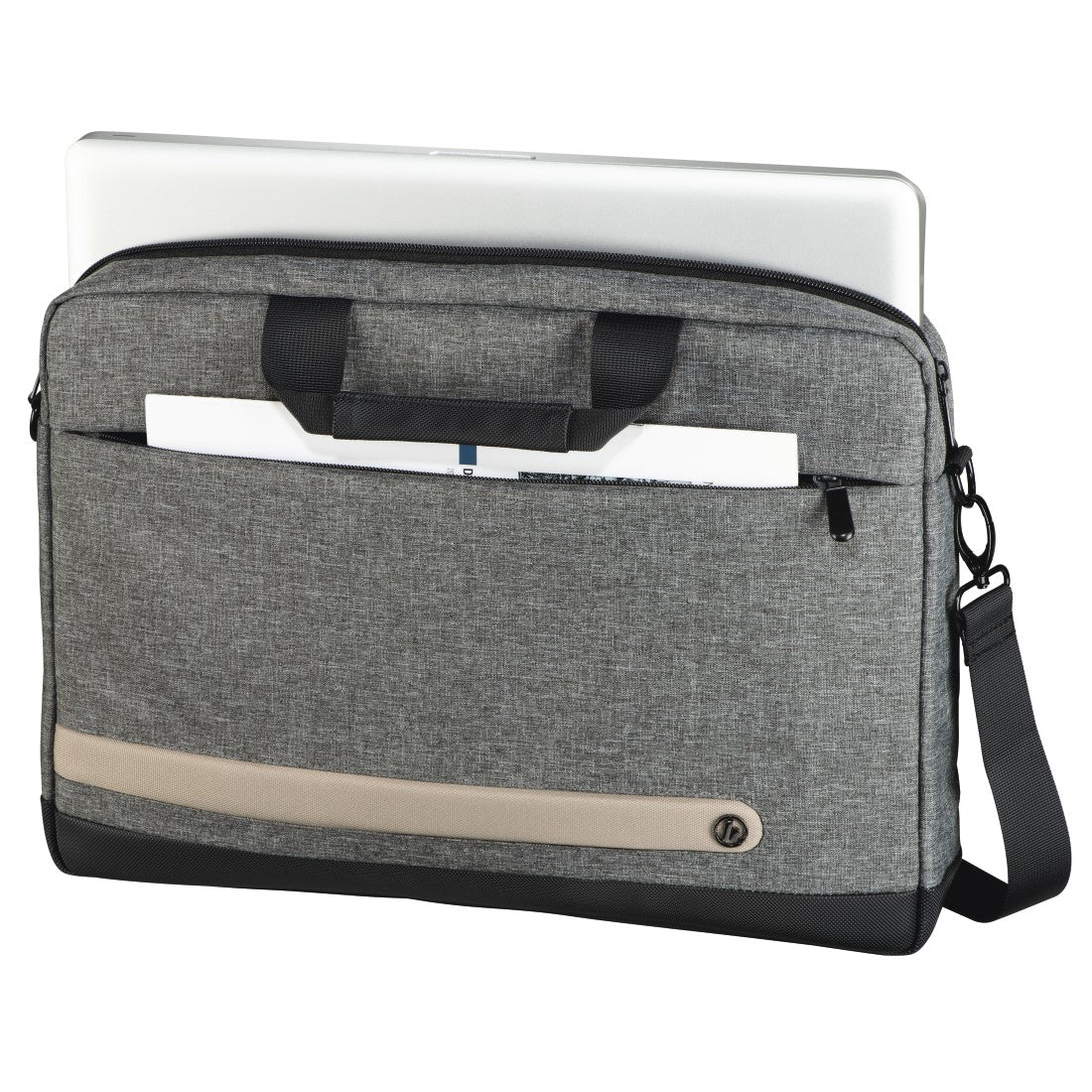 Hama Terra Notebook-Tasche – 10 l, wasserabweisend, Aufsteckfunktion, Polyester, grau