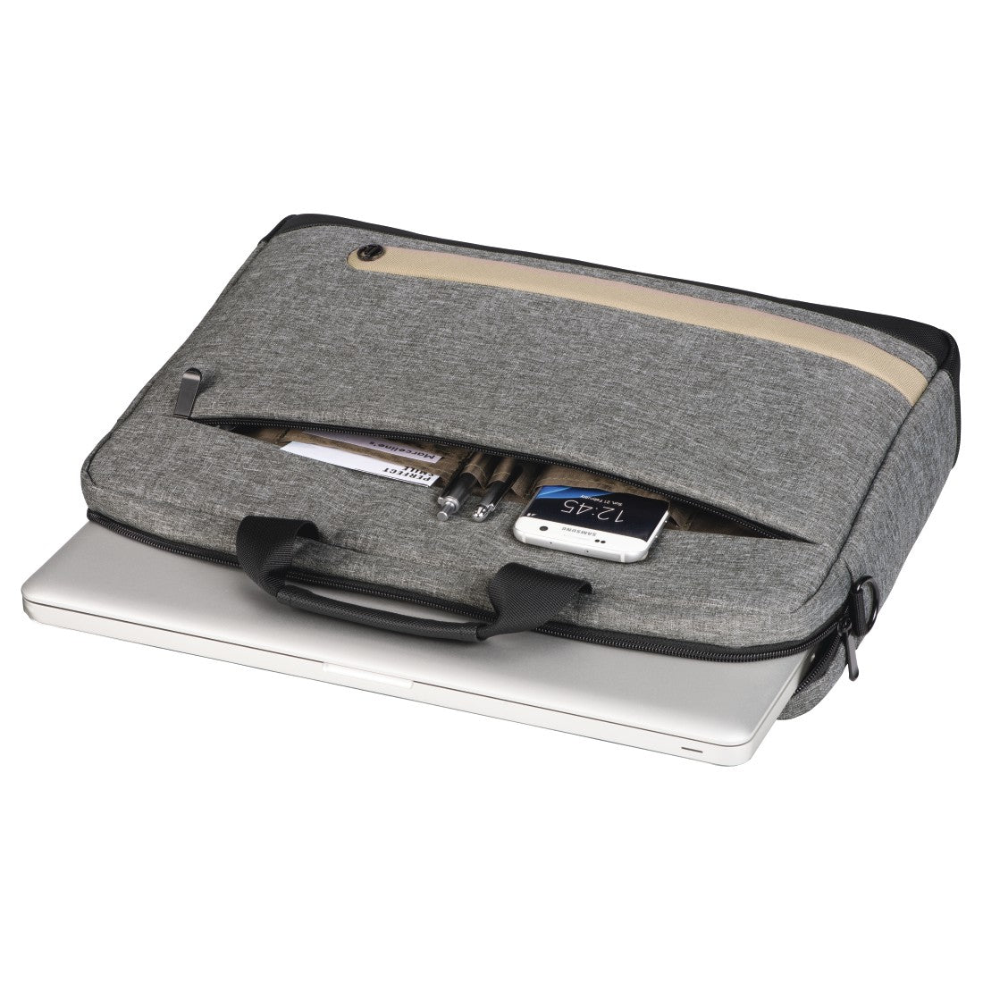 Hama Terra Notebook-Tasche – 10 l, wasserabweisend, Aufsteckfunktion, Polyester, grau