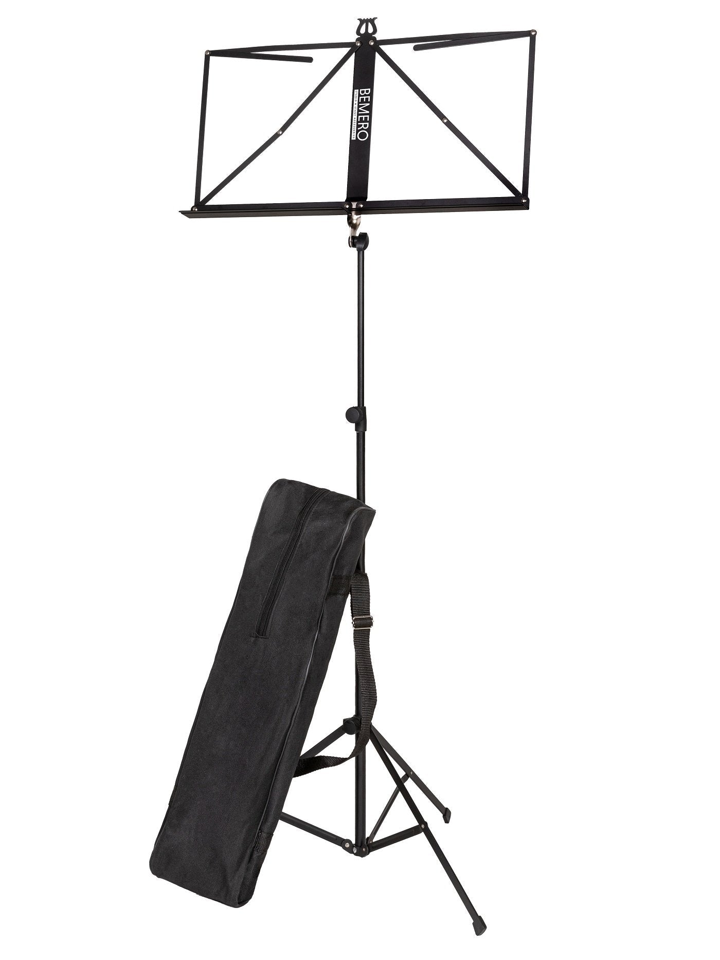 Bemero Notenständer 51–120 cm – höhenverstellbar, faltbar – Stahl, schwarz – MSS-8090BK
