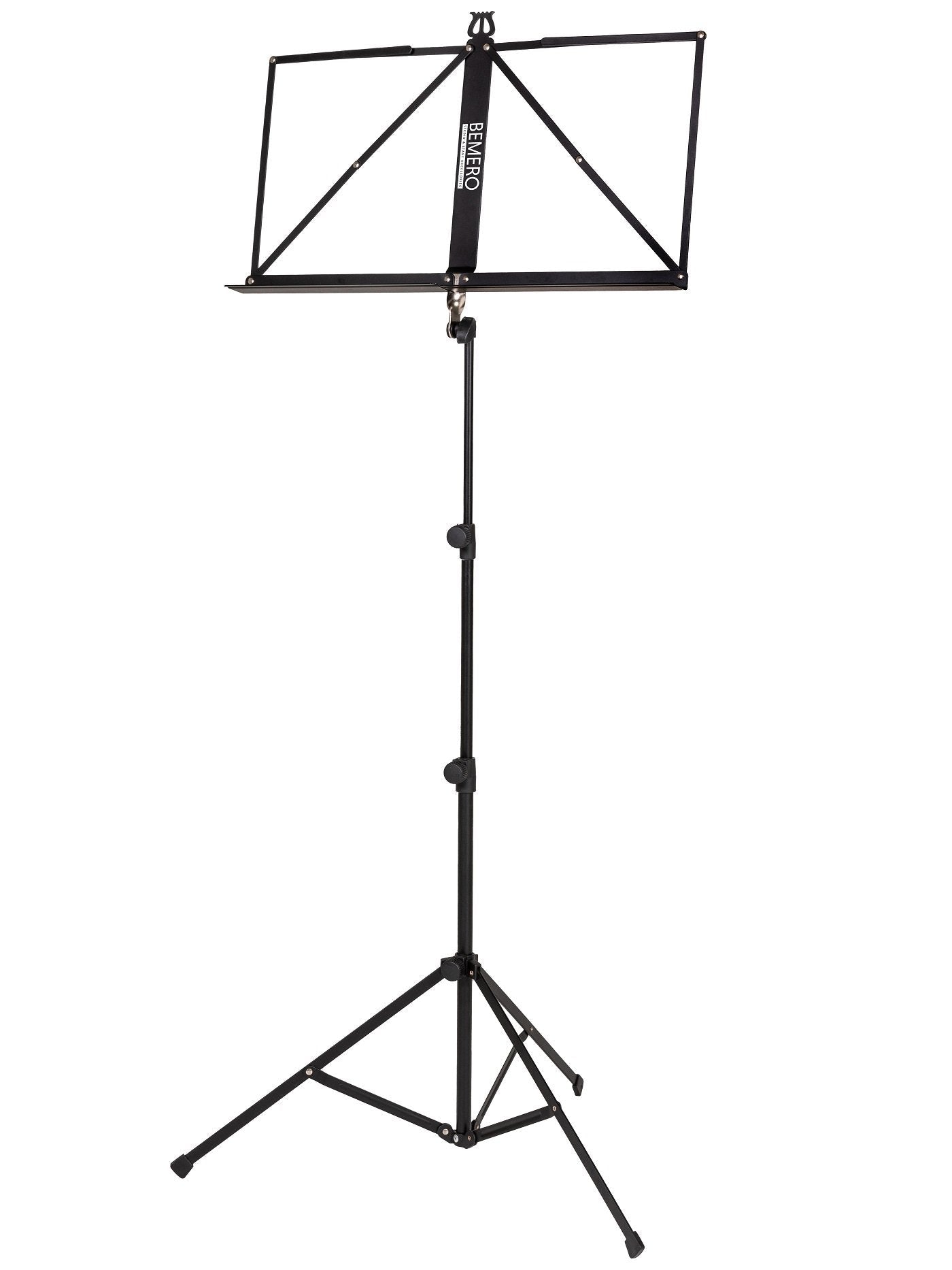 Bemero Notenständer 51–120 cm – höhenverstellbar, faltbar – Stahl, schwarz – MSS-8090BK