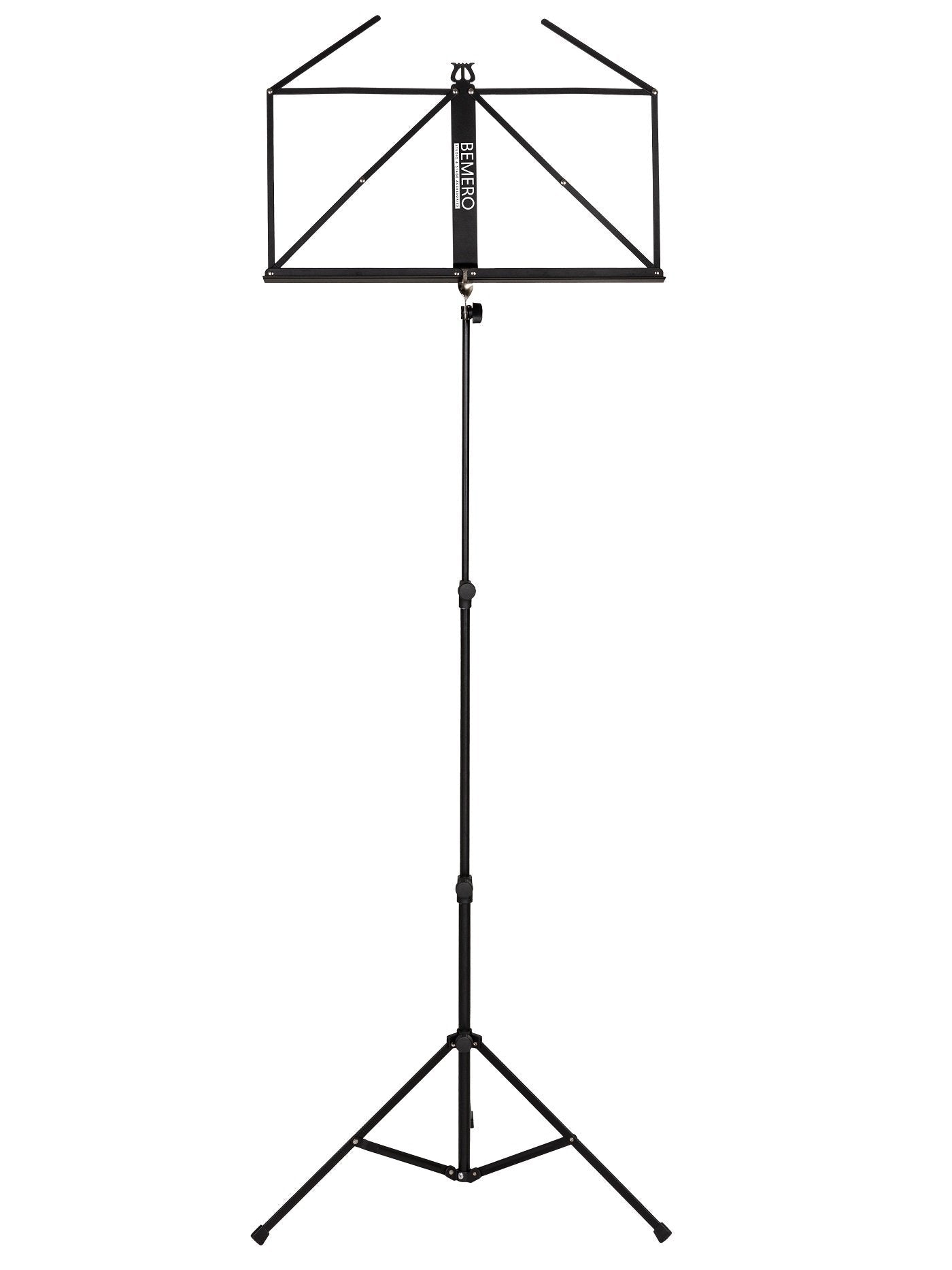 Bemero Notenständer 51–120 cm – höhenverstellbar, faltbar – Stahl, schwarz – MSS-8090BK