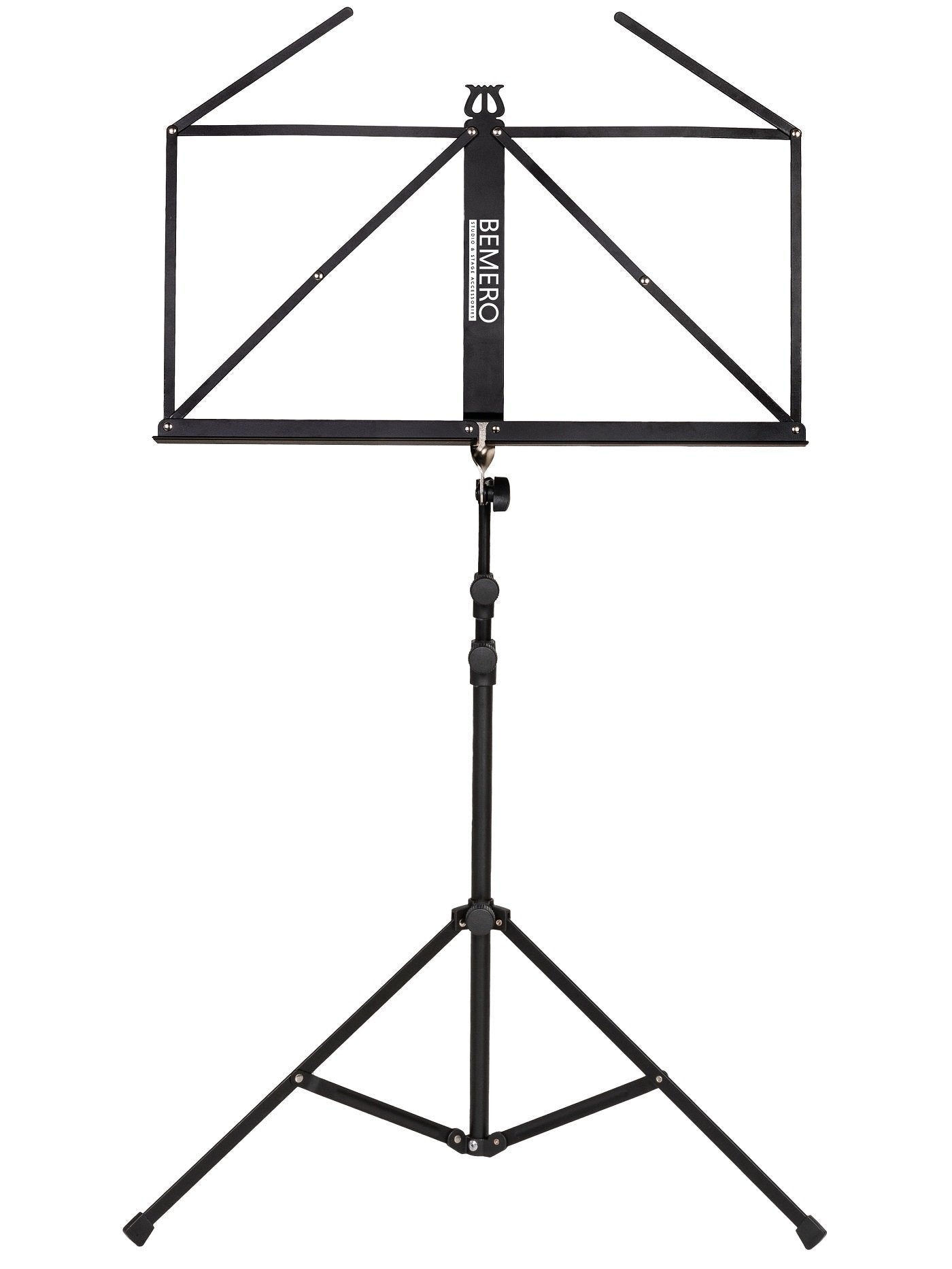 Bemero Notenständer 51–120 cm – höhenverstellbar, faltbar – Stahl, schwarz – MSS-8090BK