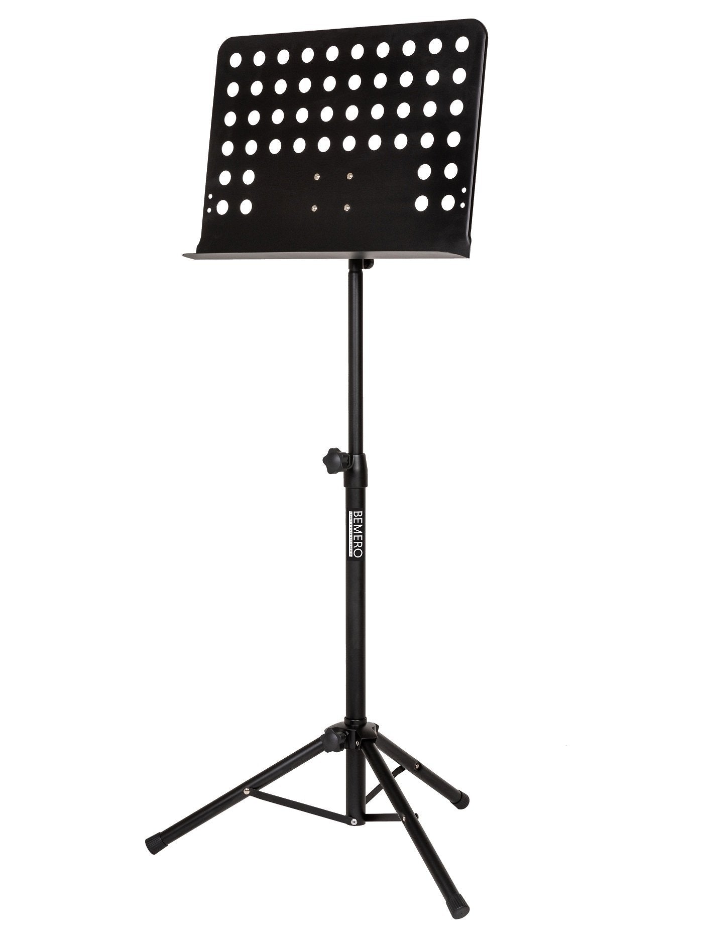 Bemero Notenständer höhenverstellbar 66,5–110 cm – faltbar, gelocht – Stahl, schwarz – MSS-8080BK