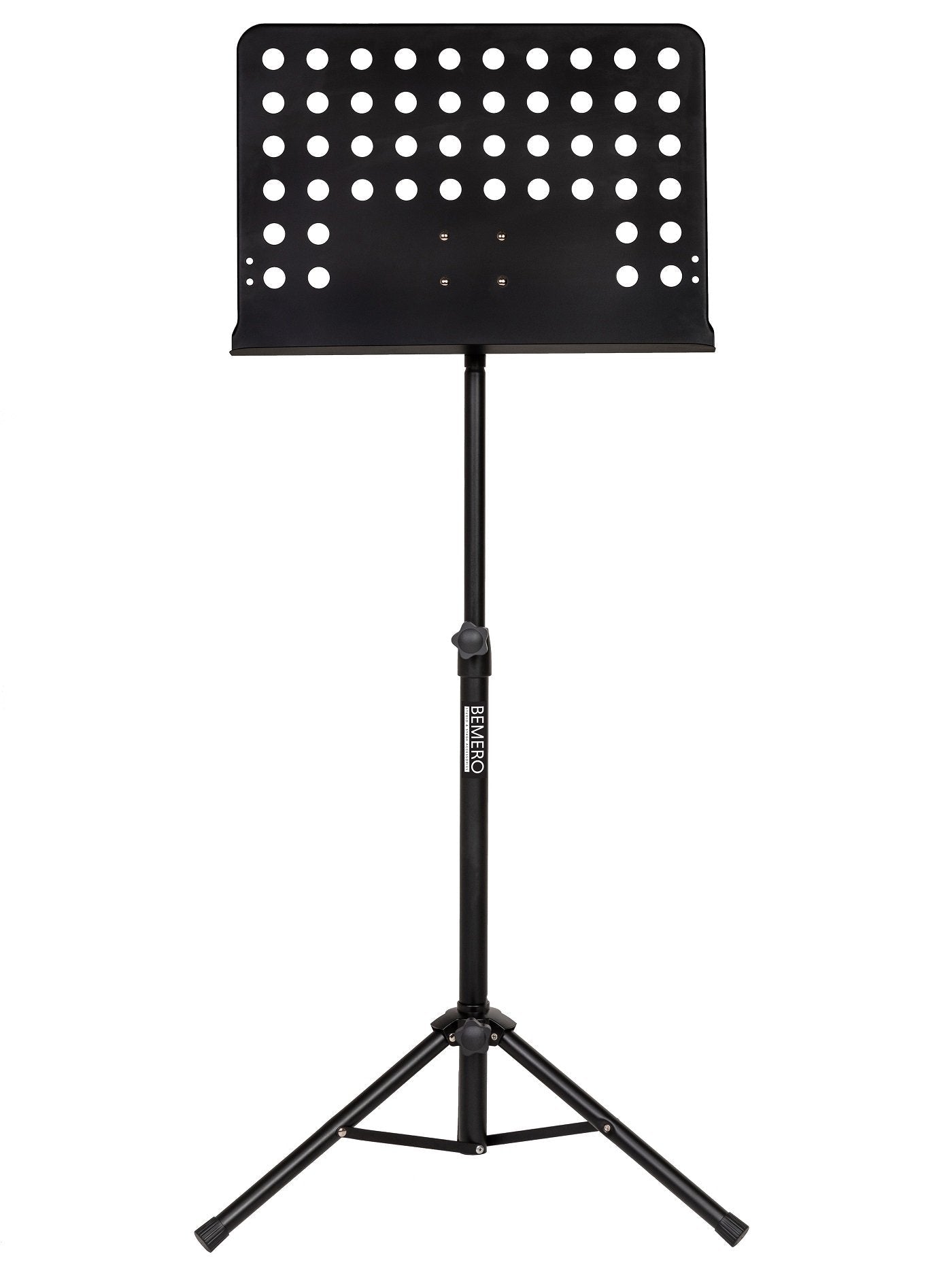 Bemero Notenständer höhenverstellbar 66,5–110 cm – faltbar, gelocht – Stahl, schwarz – MSS-8080BK