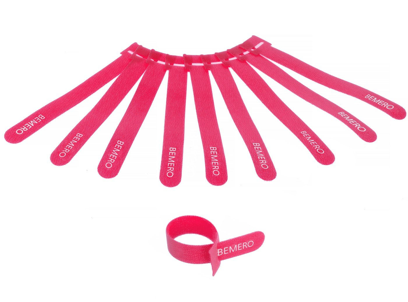 Bemero 16015PK-MP – Klettkabelbinder, 15 mm × 0,16 m, Pink, 10 Stück