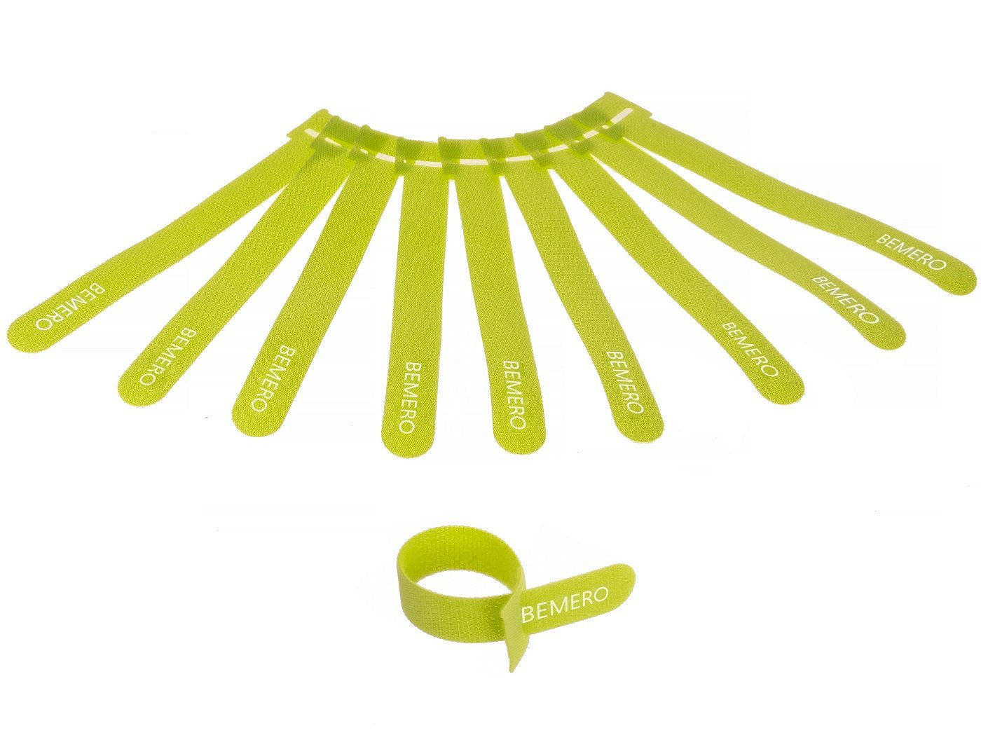 Bemero 16015GN-MP – Klettkabelbinder, 15 mm × 0,16 m, Grün, 10 Stück