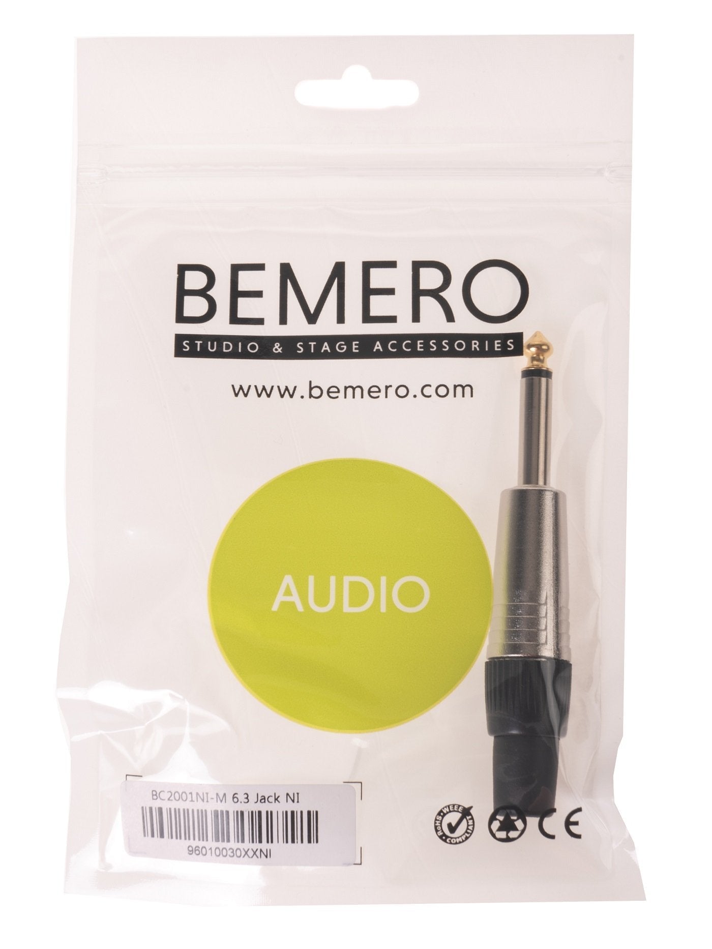 Bemero BC2001NI-M – 6,3 mm Mono-Klinkenstecker, gerade – Gold