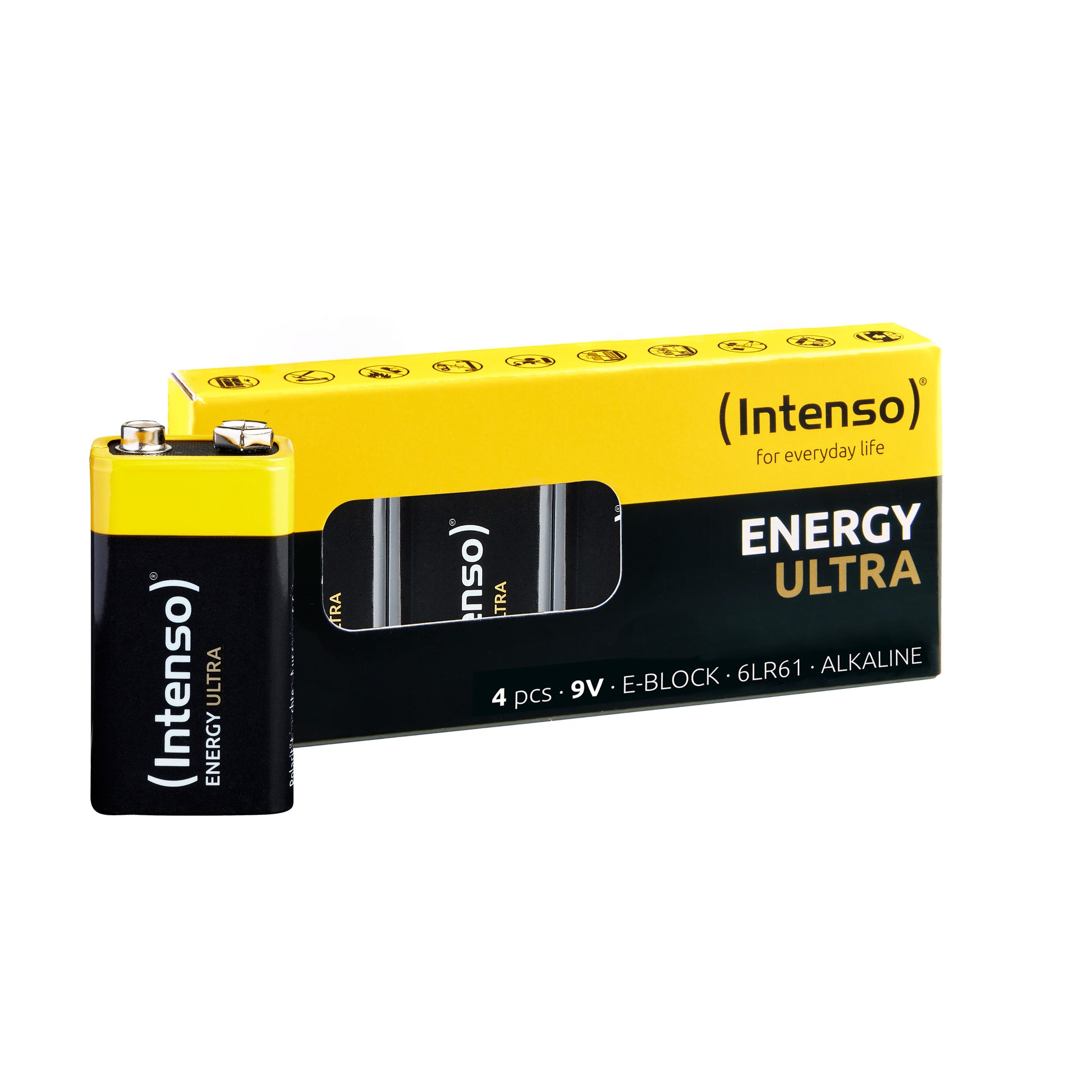 Intenso 9V Batterien, Alkaline – 4 Stk.
