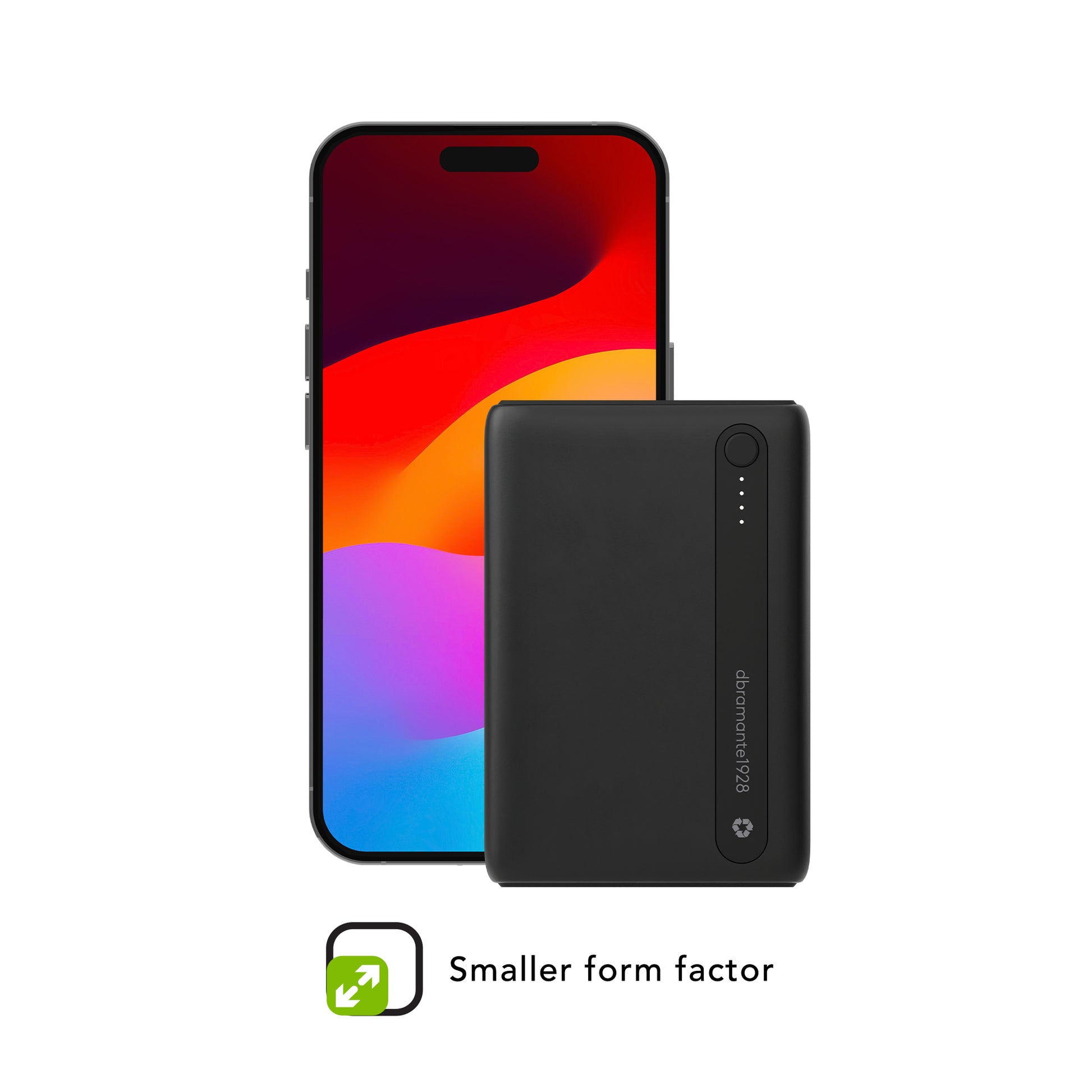 dbramante1928 re-charge Powerbank 5'000 mAh – 10,5 W PD, 1× USB-C, 1× USB-A, schwarz
