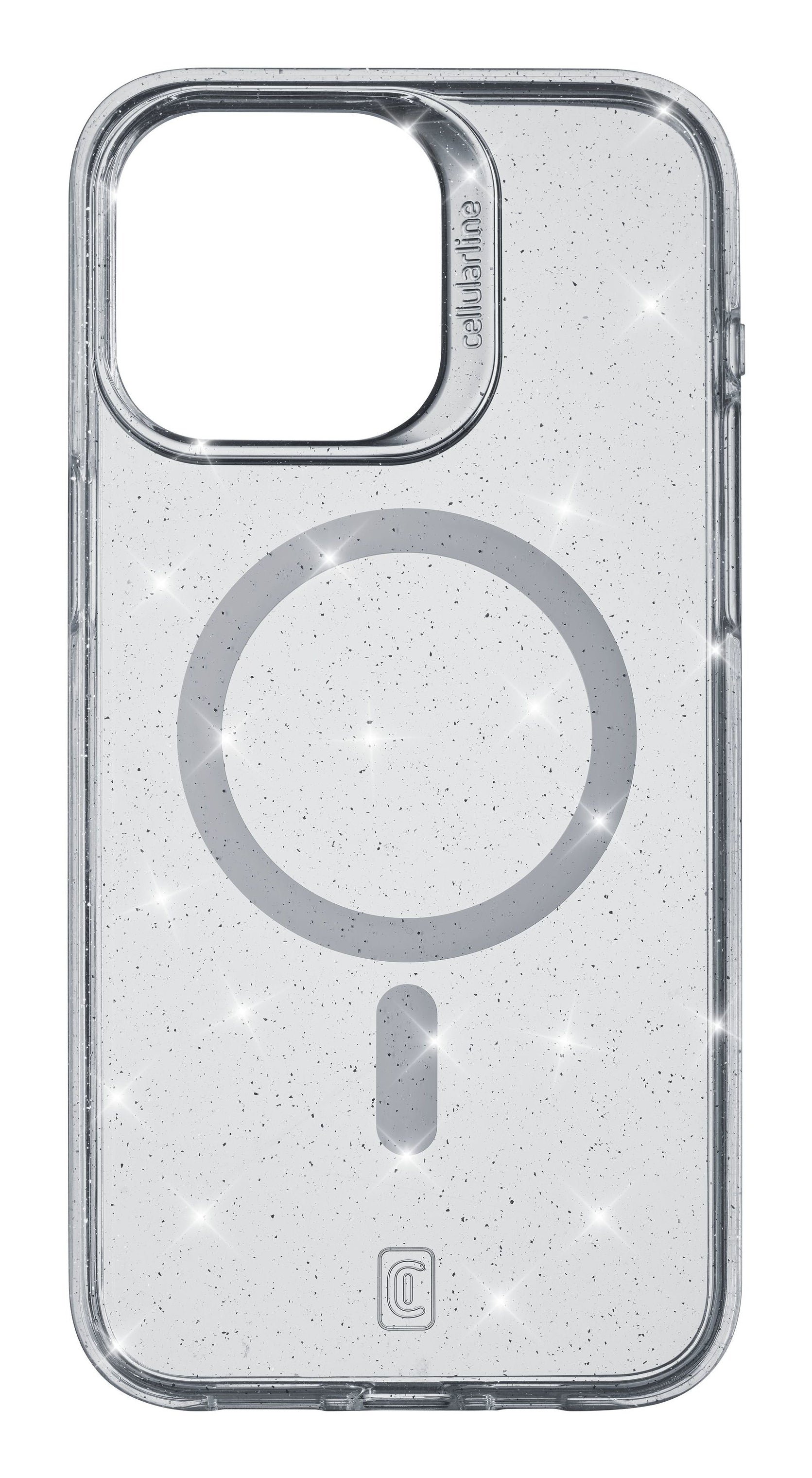 Cellularline Backcover Sparkle – für Apple iPhone 15 Pro – transparent – TPU/PC – MagSafe-kompatibel