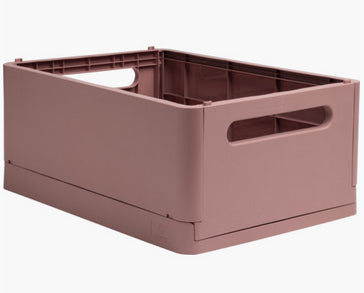 Exacompta Skandi Aufbewahrungsbox A4+ – klappbar, stapelbar, 375 × 40 × 275 mm, altrosa, Kunststoff (recycelt)