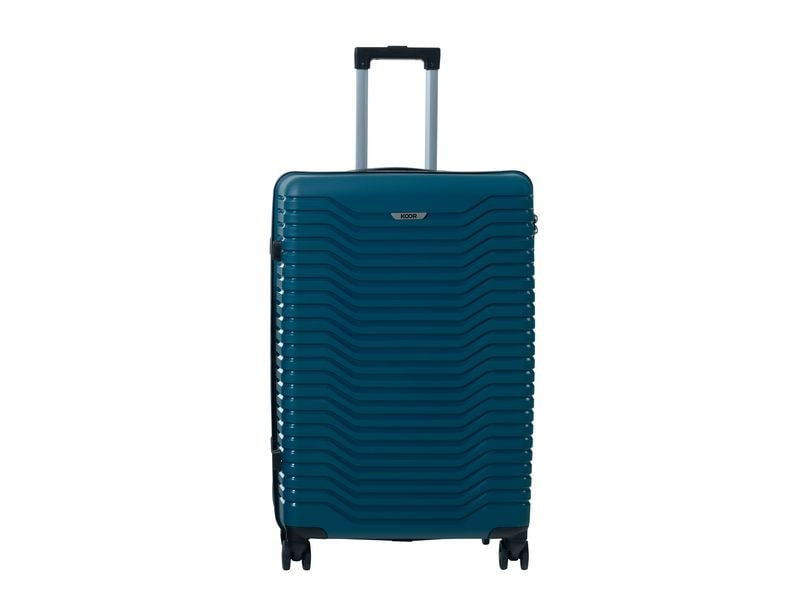 KOOR Trolley – 95 l, Hartschale, 4 Rollen, mit TSA, Petrol, 46 × 76 × 30 cm