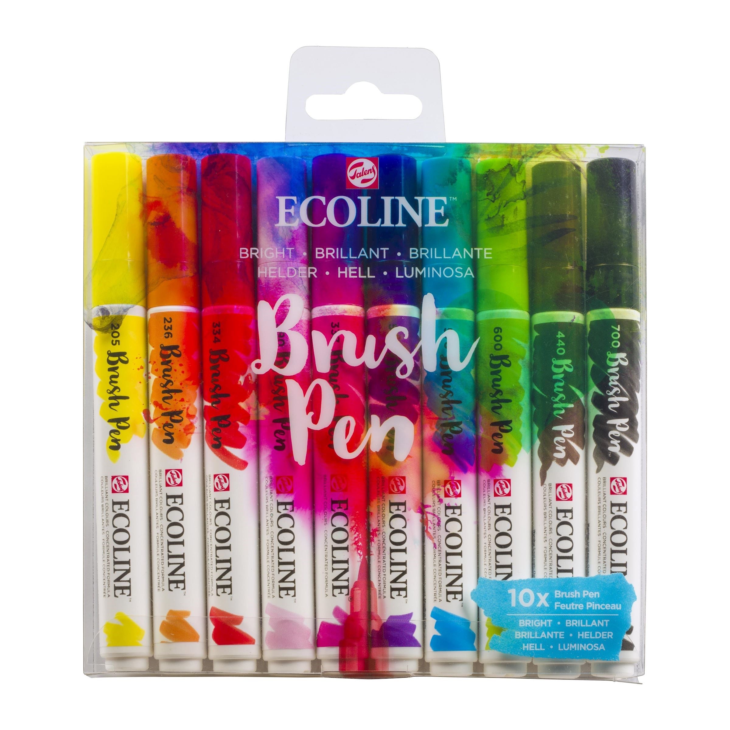 Talens Ecoline Brush Pens – Pinselspitze, wasservermalbar, 10 Farben