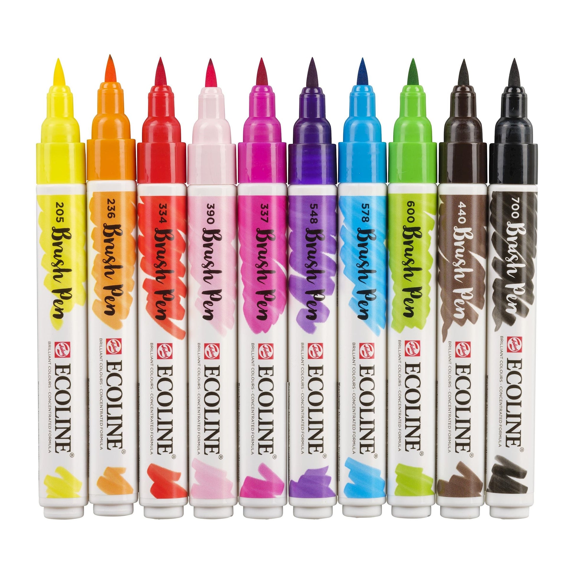 Talens Ecoline Brush Pens – Pinselspitze, wasservermalbar, 10 Farben