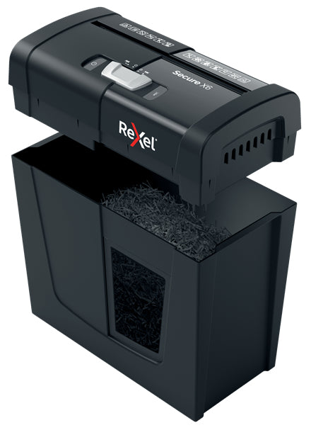 Rexel Secure X6 – Aktenvernichter, DIN P-4, Partikelschnitt 4 × 40 mm, 6 Blatt, 10 l, A4