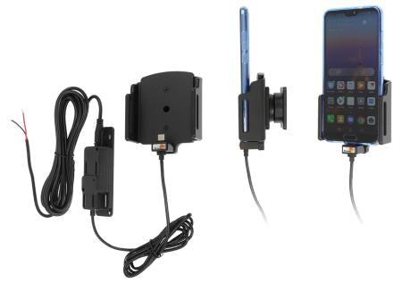 Brodit Lade-/Daten-Cradle – Schraubbefestigung, USB-A ×2 – für Smartphone – Schwarz