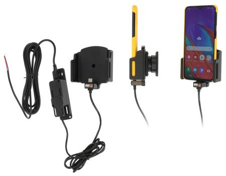 Brodit Aktive Halterung – USB-C, 2× USB 2.0, 360° drehbar – für den Innenbereich – Schwarz