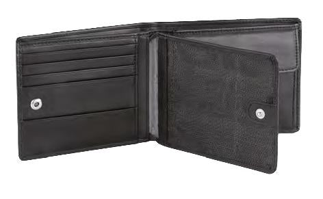 Bugatti cases Bugatti – Kartenetui – RFID-Schutz, mit Münzfach, Druckknopfverschluss – 120×97×20 mm – Schwarz – Rindleder