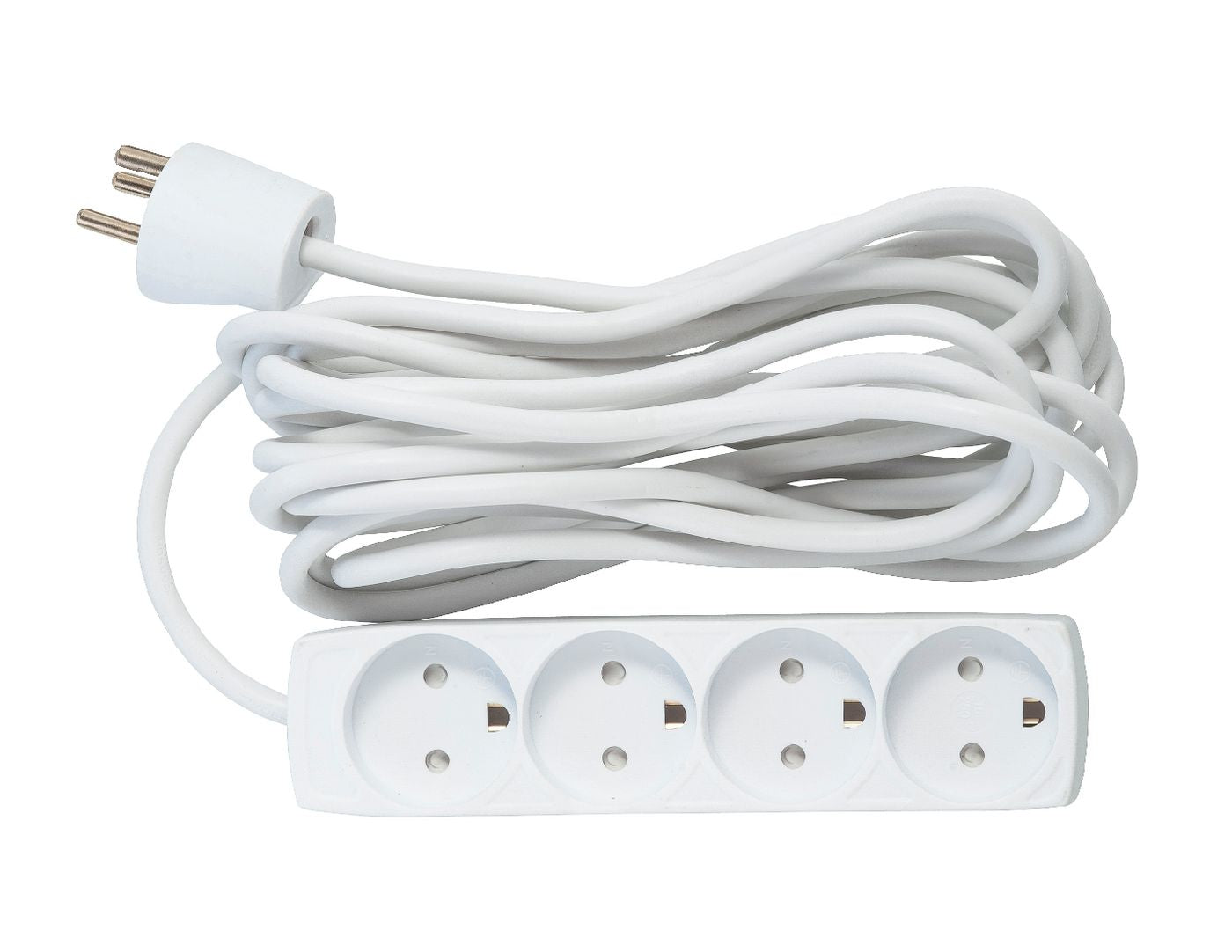 Microconnect Steckdosenleiste – 4× Typ K, 5 m, ohne Schalter, mit Kindersicherung, Weiss