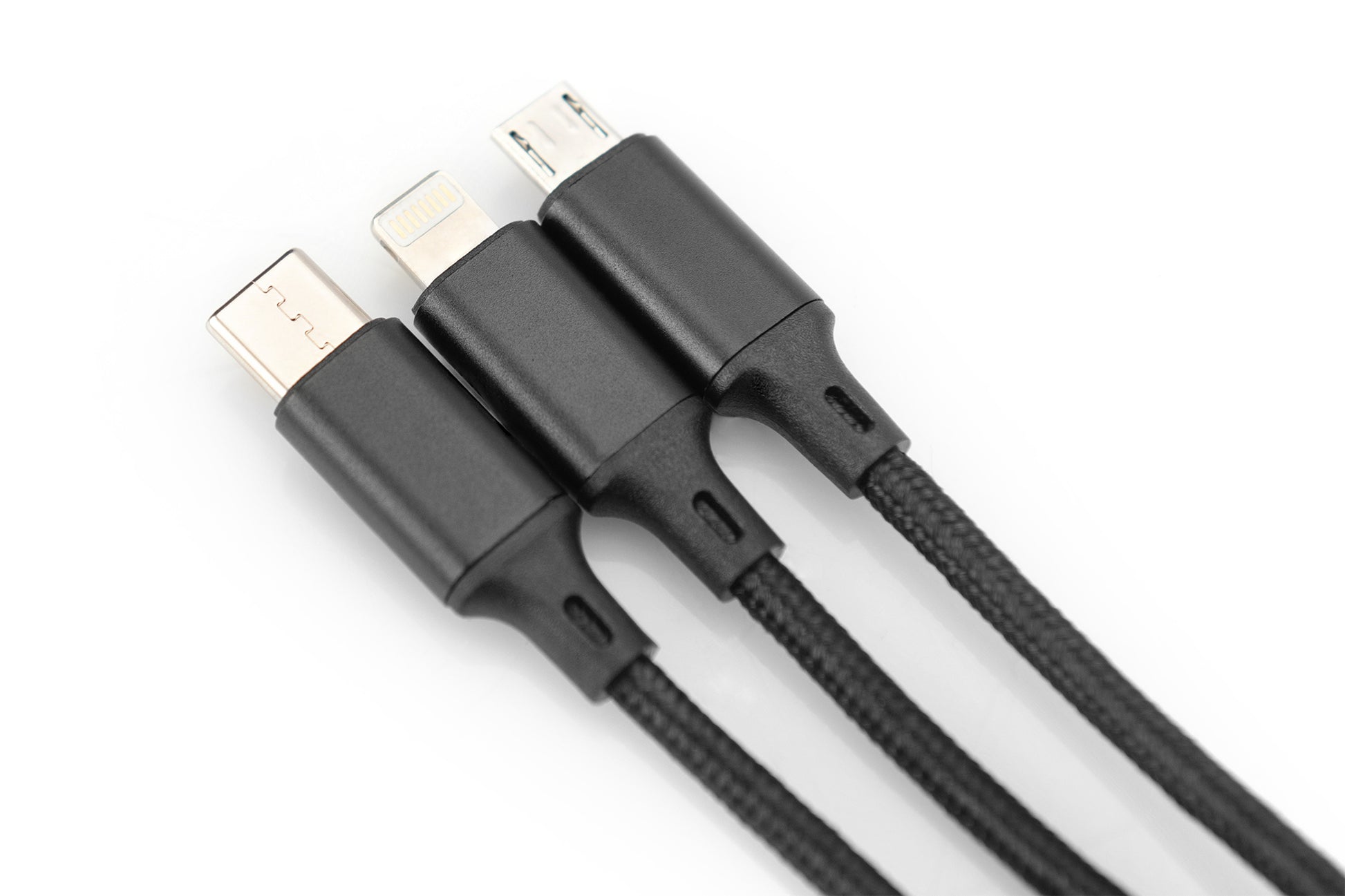 Digitus USB-Kabel, USB-A zu Lightning, Micro-USB, USB-C, 1 m, Ladekabel
