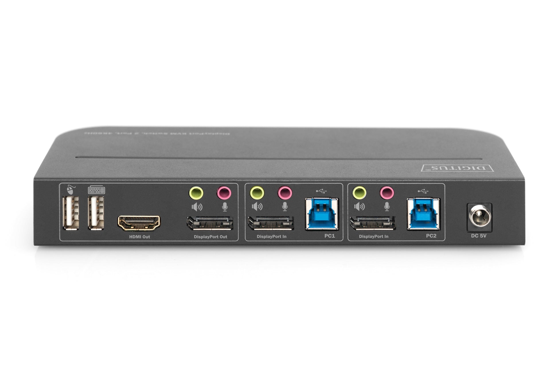 Digitus KVM-Switch 2×1, DisplayPort/HDMI/USB 3.2 Gen 1, 4K (4096 × 2160), 32,4 Gbit/s