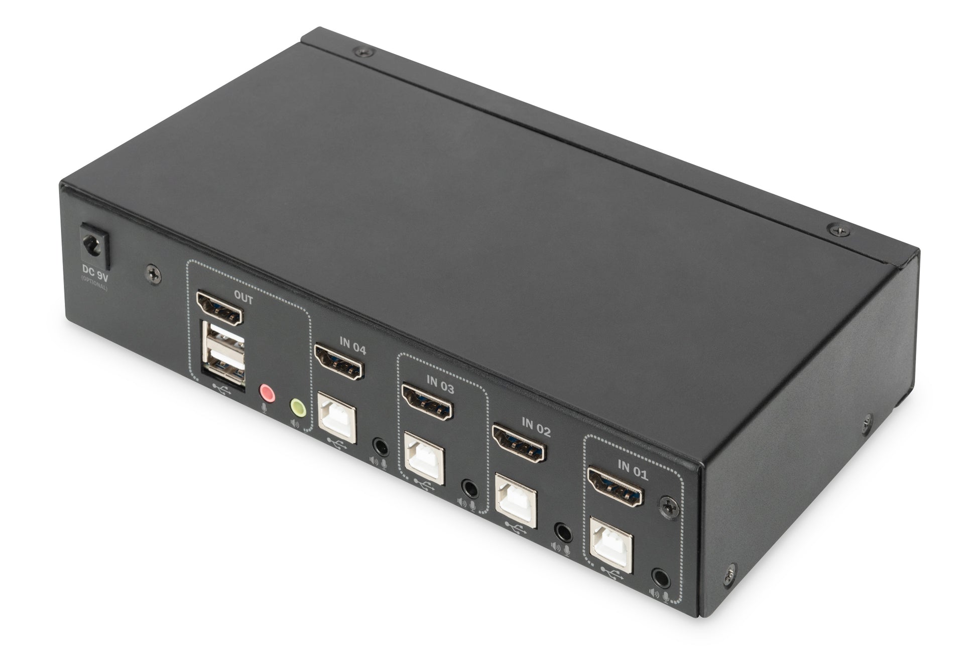 Digitus KVM-Switch 4×1, HDMI/DisplayPort, USB 2.0, 4K (3840 × 2160)
