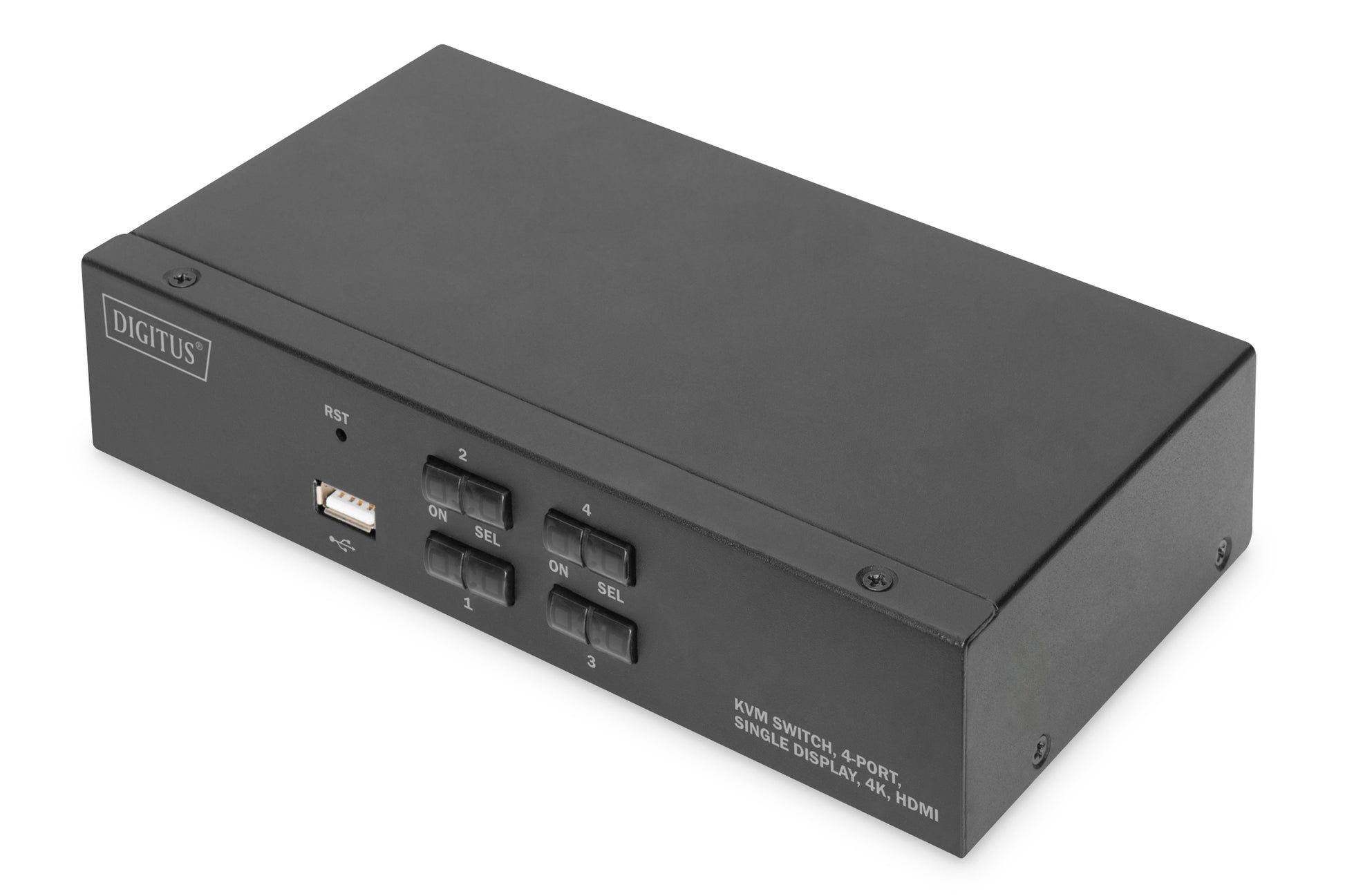 Digitus KVM-Switch 4×1, HDMI/DisplayPort, USB 2.0, 4K (3840 × 2160)