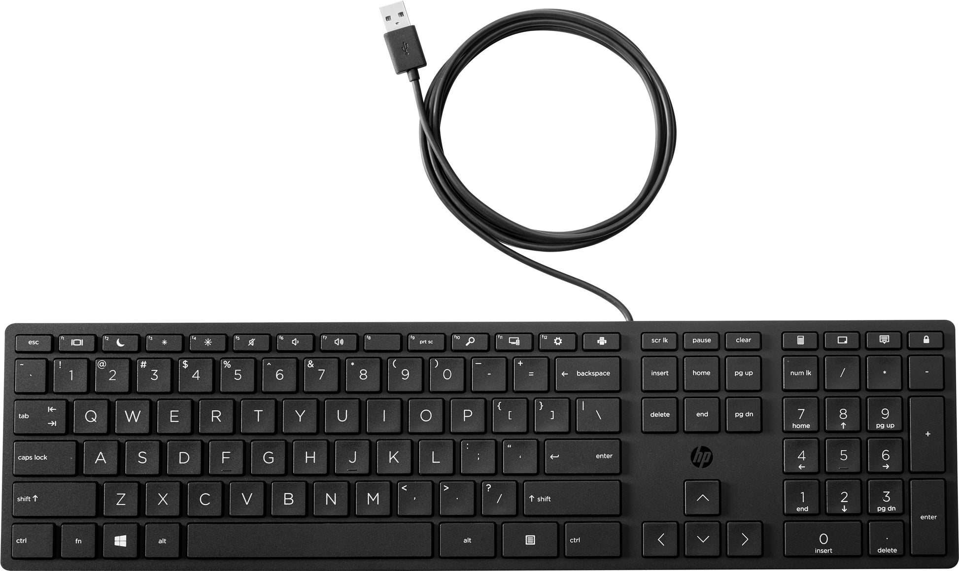 HP Tastatur – mechanisch, kabelgebunden – USB – QWERTY (US-INT) – schwarz